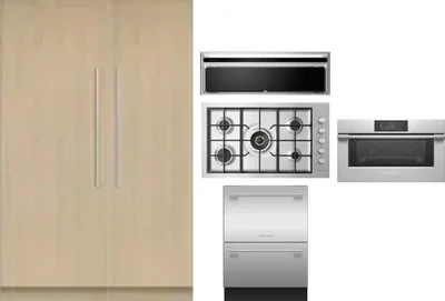 6 Piece Package Includes Refrigerator, Freezer, Cooktop, Wall Oven, Hood And Dishwasher